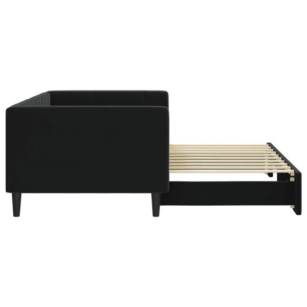 vidaXL Sofá-cama com gavetão 90x190 cm veludo preto