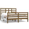 vidaXL Estrutura cama king 150x200 cm madeira maci&ccedil;a castanho-mel