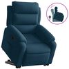vidaXL Poltrona reclin&aacute;vel elevat&oacute;ria veludo azul
