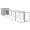 vidaXL Galinheiro com anexo 110x609x110 cm a&ccedil;o galvanizado cinza-claro