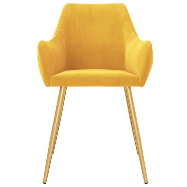 vidaXL Cadeiras de jantar 6 pcs veludo amarelo