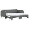 vidaXL Sof&aacute;-cama c/ gavet&atilde;o e colch&otilde;es 90x190cm tecido cinzento-escuro