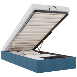 vidaXL Otomano Bed Frame No Colchão Azul Escuro 80x200 cm Veludo