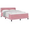 vidaXL Cama Box com colch&atilde;o com cabeceira Rosa 140 x 200 cm Veludo
