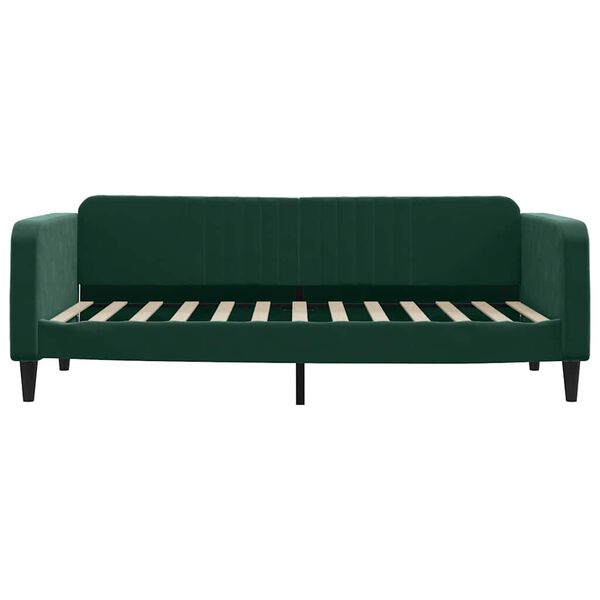 vidaXL Sof&aacute;-cama 90x200 cm veludo verde-escuro