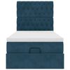 vidaXL Estrutura de cama otomana com colch&otilde;es azul escuro Veludo