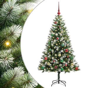 vidaXL &Aacute;rvore de Natal Artifical com Neve Flock 150 LED Branco quente