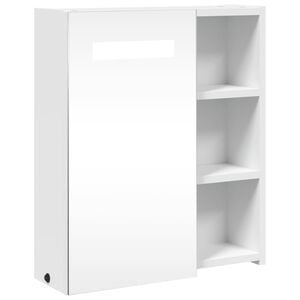 vidaXL Arm&aacute;rio espelhado p/ casa de banho c/ LEDs 45x13x52 cm branco
