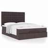 vidaXL Estrutura cama otomana colch&atilde;o 140x190cm tecido castanho escuro