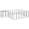 vidaXL Canil 12,1 m&sup2; a&ccedil;o preto