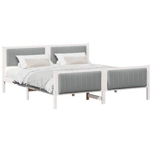 vidaXL Estrutura da cama Branco e cinza claro 180 x 200 cm