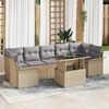 vidaXL Conjunto de Sofá de Jardim 8 pcs Bege Rattan Sintético