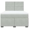 vidaXL Cama com molas/colch&atilde;o 160x200 cm veludo cinzento-claro