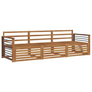 vidaXL Conjunto de Sof&aacute;s para Exterior 3 pcs Natural