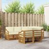 vidaXL Conjunto de Sof&aacute; Sectional com almofada 7 pcs Natural e Creme