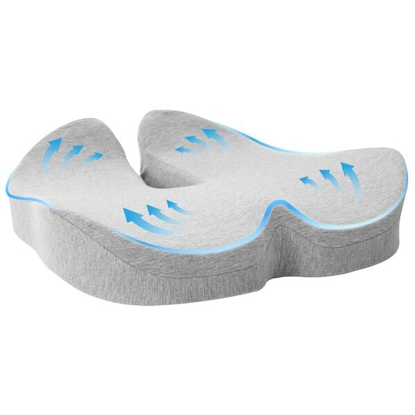 vidaXL Almofada assento Cor s&oacute;lida Cinzento-claro 50 x 43 x 10 cm