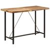vidaXL Mesa de bar 150x70x107 cm madeira de mangueira maci&ccedil;a e ferro
