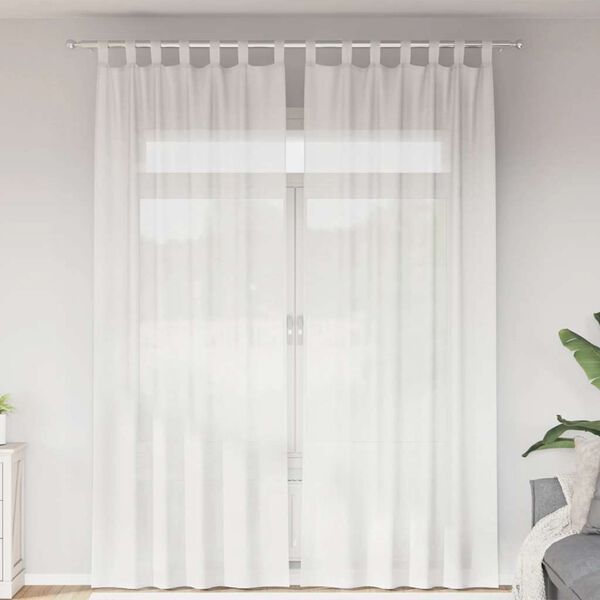 vidaXL Cortinas de voile com laços 2 pcs branco 140x260 cm