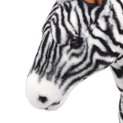 vidaXL Brinquedo de montar zebra peluche preto e branco XXL