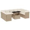 vidaXL 10 pcs conjunto de sof&aacute;s p/ jardim com almofad&otilde;es vime PE bege