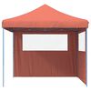 vidaXL Tenda p/ festas pop-up dobr&aacute;vel 2 paredes laterais terracotta