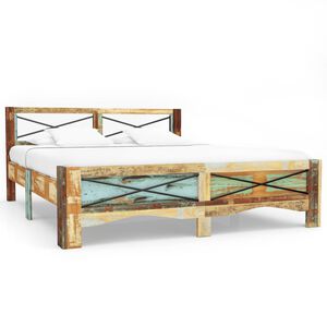 vidaXL Estrutura de cama madeira recuperada maci&ccedil;a 140x200 cm