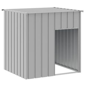 vidaXL Casota para c&atilde;es com telhado cinza claro 110x103x109 cm a&ccedil;o galvanizado