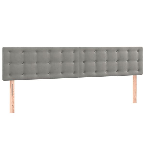 vidaXL Cabeceiras cinzento-claro 160x5x78/88 cm veludo