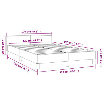 vidaXL Estrutura de cama c/ cabeceira 120x190 cm veludo cinza-claro