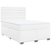 vidaXL Cama com molas/colch&atilde;o 140x190 cm couro artificial branco