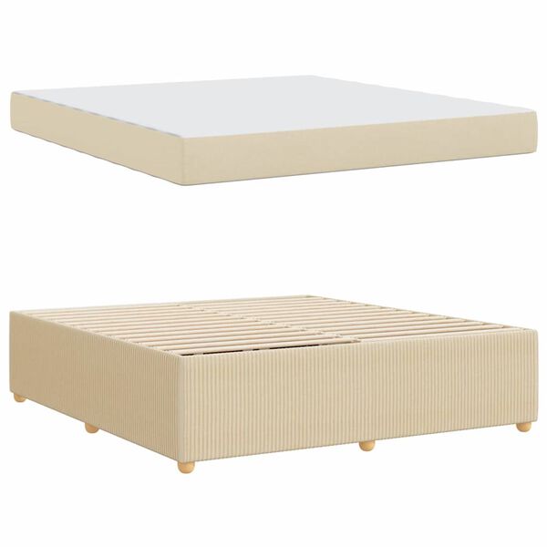 vidaXL Estrutura da Cama com colch&atilde;o Creme 180 x 200 cm tecido