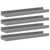 vidaXL Prateleiras de parede 4 pcs 40x9x3 cm cinzento