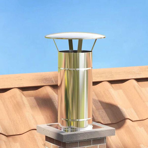 vidaXL Extens&atilde;o de Chamin&eacute; Prateado 35 x 35 x 65 cm A&ccedil;o inoxid&aacute;vel