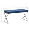 vidaXL Banco 97 cm a&ccedil;o inoxid&aacute;vel e veludo azul