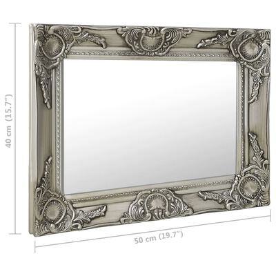 vidaXL Espelho de parede estilo barroco 50x40 cm prateado