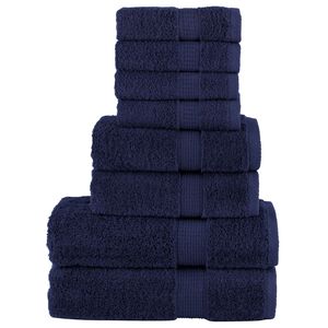 vidaXL 8pcs Conjunto toalha premium SOLUND 600 gsm azul-marinho