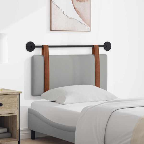 vidaXL Cabeceira Suspensa Liso Cinza Nuvem 90 x 55 x 5 cm PU Antigo