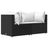 vidaXL 3 pcs conjunto lounge de jardim c/ almofad&otilde;es vime PE preto