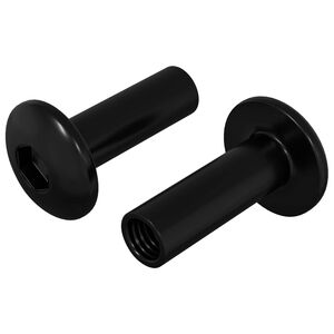 vidaXL Porcas de Manga 2 pcs Preto M4 x 14,5 mm Metal
