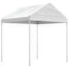 vidaXL Gazebo com telhado 6,69x2,28x2,69 m polietileno branco