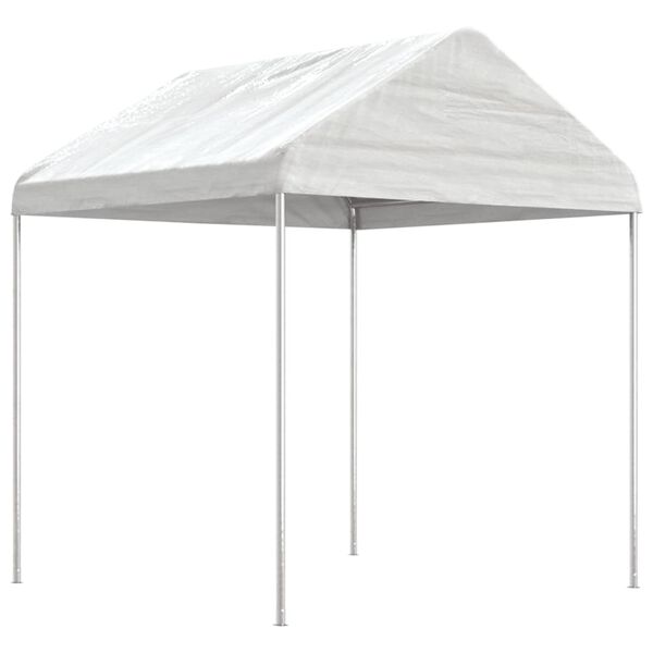 vidaXL Gazebo com telhado 6,69x2,28x2,69 m polietileno branco