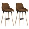 vidaXL Bancos de bar 2 pcs tecido castanho