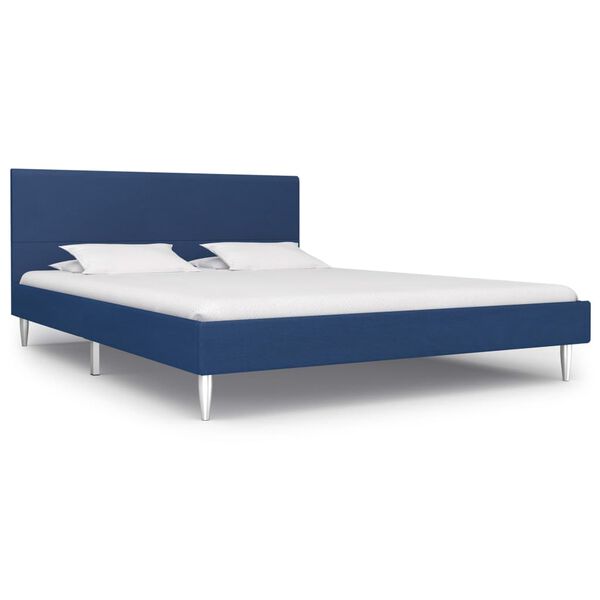 vidaXL Estrutura de cama 160x200 cm tecido azul