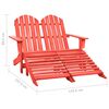 vidaXL Cadeira de jardim e otomano Adirondack 2 lugares abeto vermelho