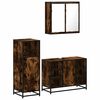 vidaXL 3 pcs conjunto de m&oacute;veis WC madeira processada carvalho fumado