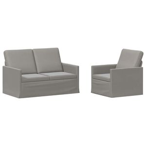 vidaXL Conjunto de Sof&aacute;s 2 pcs Cinzento-claro Veludo (V)