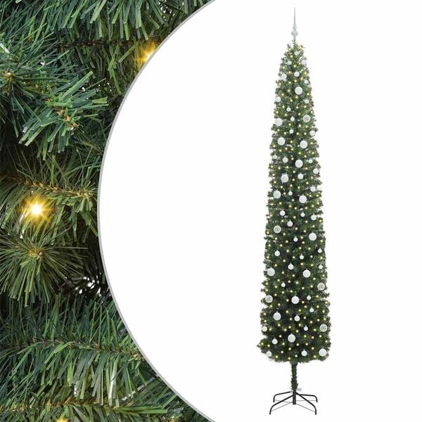 vidaXL &Aacute;rvore de Natal Artificial Verde 270 cm PVC e A&ccedil;o e Pl&aacute;stico