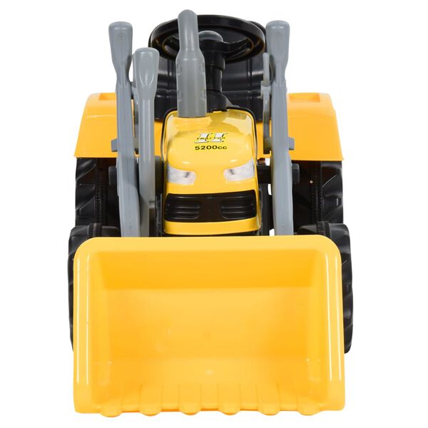 vidaXL Trator de pedais infantil com escavadora amarelo e preto