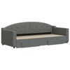 vidaXL Sofá-cama c/ gavetão e gavetas 80x200 cm tecido cinzento-escuro