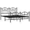 vidaXL Estrutura de cama com cabeceira e p&eacute;s 140x190 cm metal preto